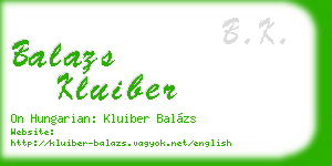 balazs kluiber business card
